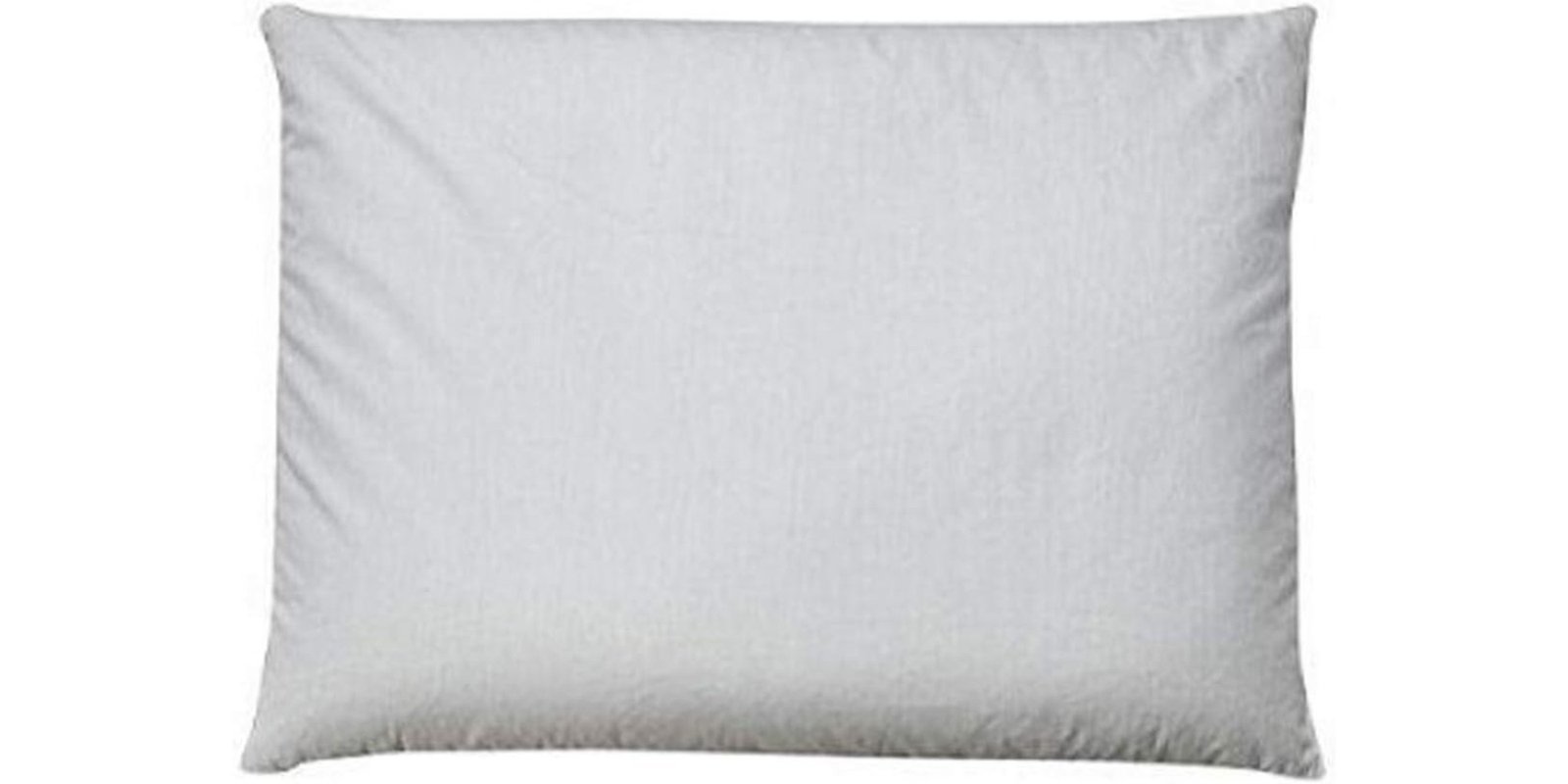 The image shows a plain white pillow with a simple design, possibly made of cotton or a similar fabric. The pillow is photographed against a plain background, filling the entire frame. There are no visible patterns, logos, or distinguishing marks on the pillow.